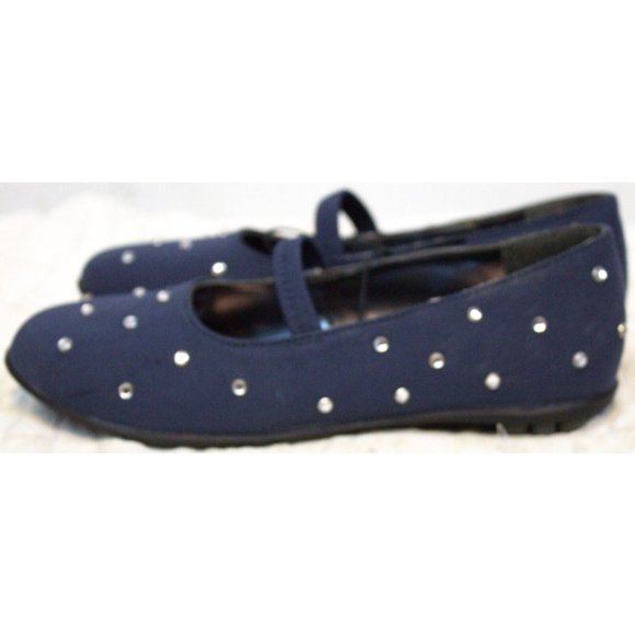 New in Box The Children's Place Navy Luna Stone Ballet Girls Shoes Flats Gems - Picture 8 of 16